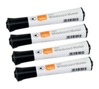 Nobo 1915264 Rotuladores Glide para pizarra blanca, punta cónica (10 unidades), negro, para casa y oficina, uso escolar o profesional, borrado en seco