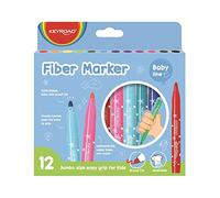 Rotuladores Jumbo Lavables para Niños - Caja de 12 - Forma Triangular - Resistentes y con Punta Gruesa - Carcasa Decorada - Diseño Ergonómico - Ideal para Dibujar - Material Escolar - Keyroad