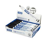 Rotuladores marca MILAN modelo Milan Rotuladores para Pizarra Blanca con Punta Biselada - Punta 1-4 mm - Tinta a Base de Alcohol - Borrable en Seco - Color Negro