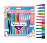 Paper Mate S0975420 - Bolígrafo con capuchón, punta media de 1 mm, caja de 12, colores surtidos