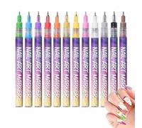Rotuladores para decoración de uñas - 5,46 × 5,39, rotuladores para esmalte, aplicación sin esfuerzo | Arte de uñas de secado rápido, barniz de esmalte para niños, niñas, adultos, principiante, lienz
