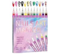 Rotuladores para esmalte de uñas - 12 colores DIY para la creación de - Marcadores de puntos de uñas - Ideas de regalo para mujer niña principiante cumpleaños casa salón