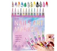 Rotuladores Para Esmalte De Uñas: Juego De Marcadores Artísticos, Herramientas De Manicura De Secado Rápido Que Ofrecen Una Aplicación Y Un Acabado Duradero | Inicio Salón Fiesta De Cumpleaños