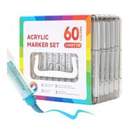 Rotuladores Para Libros De Colorear | Bolígrafos Para Bocetos,Juego De 60 Acrílicos Creativos Para En Vidrio, Tela, Madera, Papel Y Dibujo Infantil