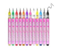Rotuladores Para Pintar Uñas - Arte De Pintura Fina Delineadores De Secado Rápido 12 Piezas - Kit De Marcadores De Gel Para Uñas - Para Niñas Niños Mujeres Principiantes Lienzo Artesanía Salón Hogar