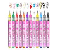 Rotuladores Para Pintar Uñas, Arte De Pintura Fina Delineadores De Secado Rápido 12 Piezas, Kit De Marcadores De Pintura Para Esmalte De Uñas, Para Niñas Mujeres Adultos Principiantes Arte De