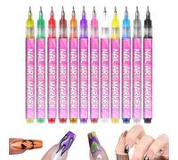Rotuladores Para Pintar Uñas,Arte De Pintura Fina Delineadores De Secado Rápido 12 Piezas,Rotuladores De Esmalte Para Uñas Con Arte - Para Niños Adultos Mujeres Principiantes Salón