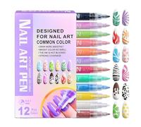 Rotuladores Para Uñas | 12 Colores de Pintura para Dibujar de Secado Rápido - Bolígrafos para Dibujar en Uñas,Detalles Para Calcetines Navideños Para Niñas Principiantes Adolescentes Y Mujeres Para