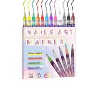 Rotuladores Para Uñas | 12 Piezas Delineador De Secado Rápido Para Pintura Fina,Kit De Marcadores Para Pintar Esmalte | Para Niños Adultos Mujeres Principiantes Artesanía De Uñas Salon