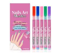 Rotuladores para Uñas - 5 Piezas Marcadores de Uñas,Herramientas Dibujo Rápido Secado Para Decoración Acrílica Dotting Sculpting,Manicura Hogar Belleza Cuidado Personal Niñas