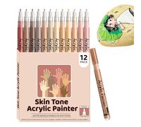 Rotuladores Para Uñas, Juego de Doce Rotuladores Acrílicos para Diseños Creativos en Uñas, Herramientas de Manicura para Manos Viaje Festivales Fiestas Estudiantes Papel Cerámica