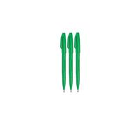 Rotuladores Pentel Green Original Sign Pen S520 con punta de fibra, punta fina de 2 mm, ancho de l nea de 1 mm (paquete de 3)