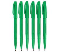 Rotuladores Pentel Green Original Sign Pen S520 con punta de fibra, punta fina de 2 mm, ancho de l nea de 1 mm (paquete de 6)