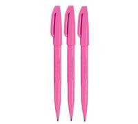Rotuladores Pentel Pink Original Sign Pen S520 con punta de fibra, punta fina de 2 mm y ancho de l nea de 1 mm (paquete de 3)