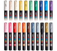 Rotuladores permanentes de Uni Posca PC-1 M, se pueden utilizar sobre tela, vidrio y metal (21 colores)