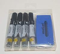 Rotuladores Pizarra V Board Master-4 Unidades + 1 Borrador Magnético (Negro)