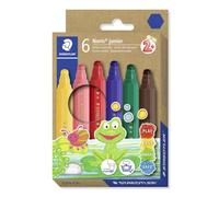 Rotuladores STAEDTLER Noris Junior 329 - juego de 6, 2,5 mm | Rotuladores de fibra, forma hexagonal adaptada a las manos de los más pequeños - lavables - N.º de art. 329 C6