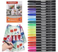 Rotuladores textiles resistentes a la lavadora, 20 unidades, resistentes al agua en colores brillantes, marcadores permanentes no tóxicos, colores de tela para zapatos, camisetas, bolsas, bolsas de