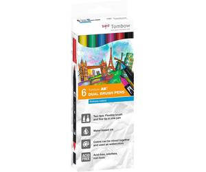 Rotuladores TOMBOW ABT Dual Brush, Caja x6 Colores Primarios