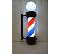 Rotulowcost PBCON1 Poste de Barbero Luminoso y Giratorio con Esfera Superior, Rojo, Azul y Blanco, 23 x 85 cm