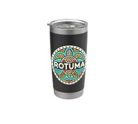 ROTUMA - Fiji - Océano Pacífico - Isla Tropical - Arte Tribal Vaso térmico de acero inoxidable de doble pared