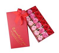 ROTUMATY 18 PCS Floral Scenty Bath Jabn Ptalos de flores de rosa Planta de aceite esencial Jabn de jabn de rosa Mejores regalos para sus muje