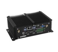ROUAFWI Industrial Mini PC Core i5-8350U, 16GB RAM 512GB SSD, Dual LAN Fanless Mini Computer, 9-36V DC, 4X USB3.0, RS232/485, GPIO, HD+VGA, Support Auto Power On/Wake On LAN/PXE