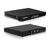 ROUAFWIT 19 Inch 1U Rackmount Firewall Appliance, Celeron N3160 Quad Core, 4X I226 2.5G LAN, Industrie PC Mini Server, HD + VGA, USB, Console, DDR3 8G 64G SSD, Support OPNsense