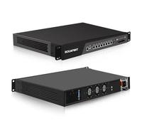 ROUAFWIT 1U Cabinet Firewall Appliance 10GBe, Core i5 7500, 4 x SFP+ 82599es 10Gbe, 8 x i226V 2.5GbE LAN, OPNsense, Network Rackmount, DDR4 0G RAM 0G SSD, Barebone