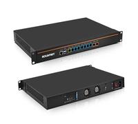 ROUAFWIT 1U Firewall Appliance Z87, Core i5 4300M, 2X 10GBe LAN, 8 x i226V 2.5GbE LAN, OPNsense, VPN, 19 Inch 1U Network Rackmount, VGA, Console, USB3.0, DDR3L 0G RAM 0G SSD