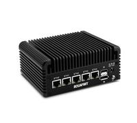 ROUAFWIT Fanless Firewall Mini PC J6413,4C/4T,5X 2.5 GBe LAN/2RS232COM/4USB/HD/DP/TypeC/SIM/Auto Power, OPNsense/AES-NI Router Netzwerk Security,DDR4 8G RAM 128G SSD,Triple Display