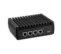 ROUAFWIT Fanless Firewall Mini PC N5105,4C/4T,4X 2.5 GBe LAN/4USB/HD/DP/SIM, OPNsense/AES-NI Router Netzwerk Security,DDR4 8G RAM 128G SSD Barebone,Dual Display