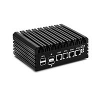 ROUAFWIT Fanless Firewall Mini PC N6005,4C/4T,4X 2.5 GBe LAN/4USB/HD/DP/Tpye C/TF, OPNsense/AES-NI Router Netzwerk Security,DDR4 16G RAM 256G SSD Barebone,Dual Display