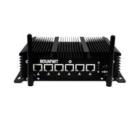 ROUAFWIT Fanless Micro Firewall Mini PC Core i5-10210U, Windows 11 Pro 16GB RAM 512GB SSD, 6 LAN i225 2.5GbE Router Ordenador, Support Windows, Opnsense, 4K Industrial Computer, WiFi/BT