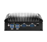 ROUAFWIT Fanless Mini PC N305, 2X Realtek RJ45 LAN, 2X DB9 RS232 COM, DDR4 8G RAM 128G SSD, 6USB, 2HD+DP Triple Dispaly, Mic, Industrial Grade Mini PC for 24/7 Reliable Operation