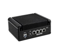 ROUAFWIT Firewall Fanless Mini PC N95, 4X 2.5GbE i226-V LAN, NVMe, 6USB,SIM,TF, 2HD+Type C 4K Triple Display, DDR5 32G RAM 2TB SSD, Support OPNsense Router Appliance, Mini Server