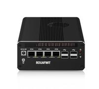 ROUAFWIT Firewall Mini PC, Core Ultra 5 125H (14C/18T up to 4.5GHz), 4 x 2.5GbE LAN, Triple USBC 8K Display, DDR5 64GB RAM 2TB SSD, WiFi 7, AI Support, PCIe 4.0/SATA 3.0 Expandable