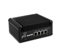 ROUAFWIT Firewall Mini PC J6413,4C/4T Fanless Micro Firewall Appliance 4X 2.5 GBe LAN Type-C/5USB/2HD/TF/Auto Power,OPNsense/AES-NI Router Netzwerk Security,DDR4 32GB SSD 1TB,Triple Display