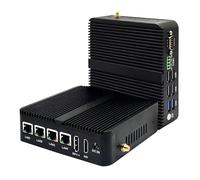 ROUAFWIT Firewall Mini PC Pentium J6426 Fanless Ordenador Support Win OPNsense, DDR4 8GB RAM 128GB SSD Win 11 Pro Router Computer, 4 Port i225-V 2.5G LAN, 2 COM, Dual Display