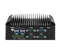 ROUAFWIT Industrial PC i3 8130U(2C/4T) Fanless Mini PC 4RS232 COM,2RJ45 LAN, HD+VGA Dual Display, 6USB, GPIO, WiFi, BT, Industrial Fanless Embedded PC DDR4 8GB RAM 128GB SSD,Win11 Pro