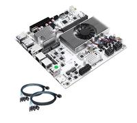 ROUAFWIT M8 NAS Motherboard 8 Bay with 10GbE RJ45, N355 Mini ITX PC Mainboard, 2 x NVMe, Dual 2.5GbE LAN, M.2 WiFi, USB-C, DDR5 16G RAM 512G SSD, PCIe x1, TF (2X SFF8643 Adapter)