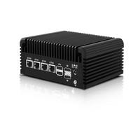 ROUAFWIT Micro Firewall Appliance, Fanless Mini PC N100 4Cores/4Threads, 4X 2.5 GbE i226-V LAN,AES-NI,DDR5 8GB SSD 256GB Router Netzwerk Security USB3.0/Type-C/2HD/Wi-Fi, Triple Display