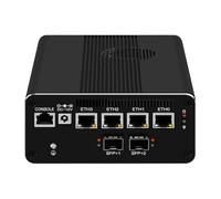 ROUAFWIT Mini PC 10Gbe Firewall 13th Gen U300E, 2 x 10 Gigabit SFP Micro Router Appliance Computer, 4 x i226V 2.5GbE Support Windows OPNsense, Barebone, NO RAM NO Storage NO System