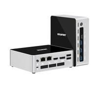 ROUAFWIT Mini PC Core Ultra 7 155U para Oficina, Ultradelgada, DDR5 16GB RAM 256GB SSD, Doble NVMe, Doble LAN Gigabit Realtek, Triple Pantalla 4K, Compatible con IA, para Empresas y Hogares