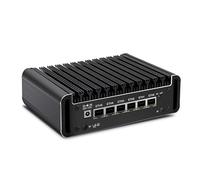 ROUAFWIT Mini PC Firewall Appliance Core i3 N355 (Upgraded N305), Fanless Micro Computer, DDR5 16GB RAM 128GB SSD, 6 x 2.5Gbe i226-V, Triple Display, TF Slot
