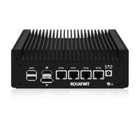 ROUAFWIT Mini PC Firewall N150 (Upgraded N100), Micro Computer OPNsense Appliance, DDR5 16G RAM 256G SSD, 4 x 2.5GbE i226V LAN Fanless Hardware, TF Slot, Support 1v4 Nvme Adapter