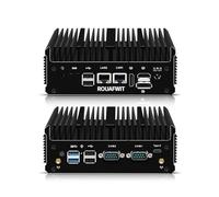 ROUAFWIT Mini PC Industrial Fanless 12th Gen J6413/J6412, 4G RAM 64G M.2 NVME SSD Micro Ordenador Sobremesa Oficina Computer, Dual i226V 2.5GbE LAN, 2 COM, WiFi/BT, 3 Mostrar