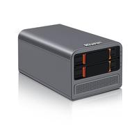 ROUAFWIT Mini PC N100 NAS 2 Bay Soft Router 3-in-1, DDR5 8G RAM 256G NVME SSD Oficina Ordenador Sobremesa Computer Network Storage, 2 x i226V 2.5GbE, Dual Fan, SPK/Mic