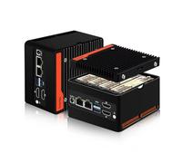 ROUAFWIT Mini PC NAS N200, 4X M.2 2280 NVME Micro Computer, DDR5 8G RAM 128G SSD Firewall Appliance, Dual i226V 2.5Gbe LAN, 2 x USB 3.2 10Gbps Port, 4K, WiFi/BT Slot