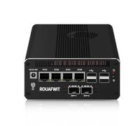 ROUAFWIT Mini PC Win 11 Pro, Ultra 7 155H (16C/22T up to 4.8GHz), 4 x 2.5GbE LAN, 2 x SFP+10GbE LAN, Triple USBC 8K Display, DDR5 64GB RAM 2TB SSD, WiFi 7, AI-Ready, PCIe 4.0/SATA 3.0 Expandable